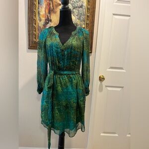 Rubber Ducky Productions, Inc. Teal and Green Long Sleeve Dress
